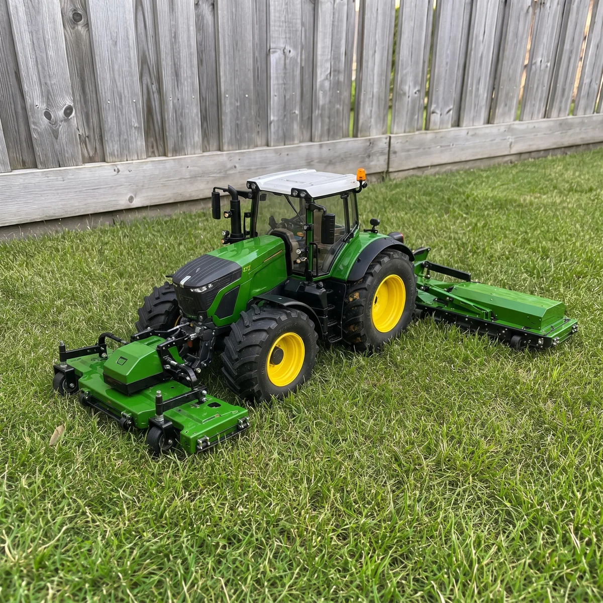 GrassWorks GX-64 FoldDeck remote control mower cutting grass